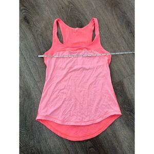 Lululemon neon pink with orange stitching racerback tank top